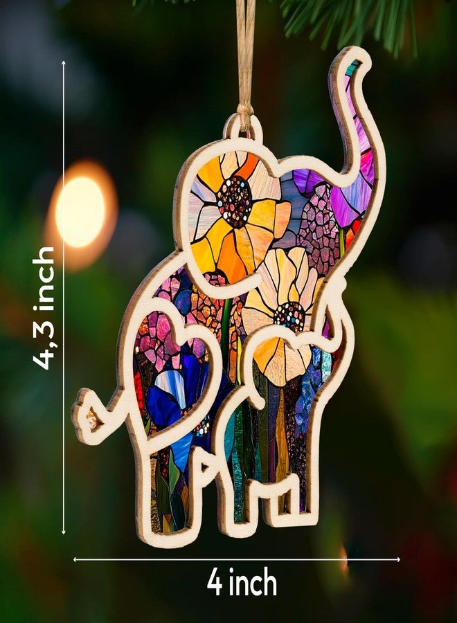 Sensemory Motherhood Elephant Ornament with Card for Christmas Tree, Mother's Day, for Mom, Newmom, Suncatcher Elephant Gifts for Women - Image 2